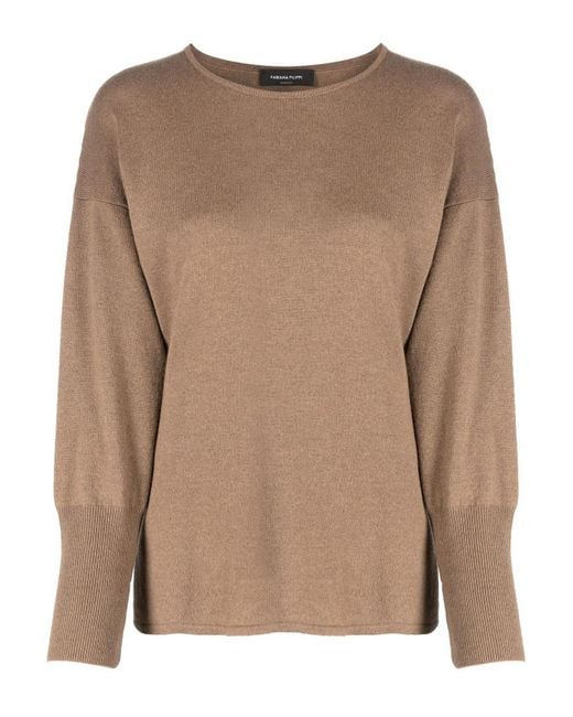 Fabiana Filippi Brown Wool And Silk Blend Sweater