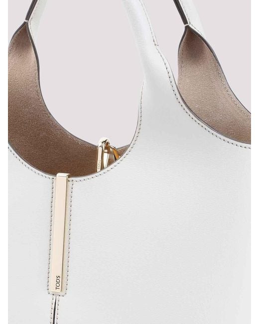 Tod's White Ebr Mini Shopping Bag
