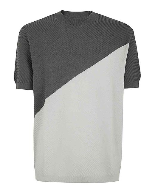 Emporio Armani Gray Bicolour T-shirt for men