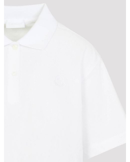 Moncler White Short Sleeves Polo