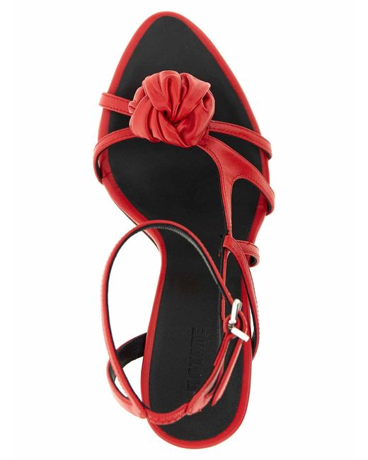 ROTATE BIRGER CHRISTENSEN Red Sculptural Knot Sandals