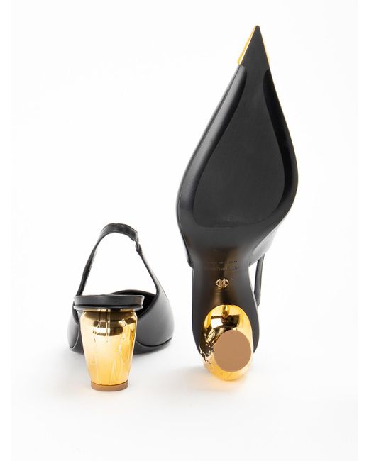 Roberto Cavalli Black Leather Plateau