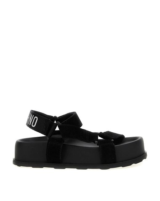 Moschino Black Suede Sandals