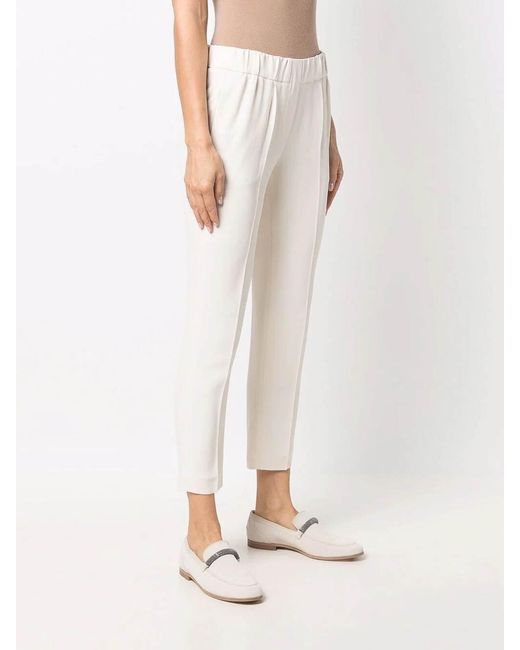 Brunello Cucinelli White Pull On Trousers