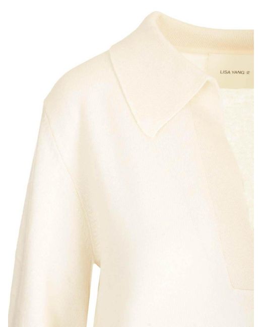 Lisa Yang White Josefine Cream Sweater