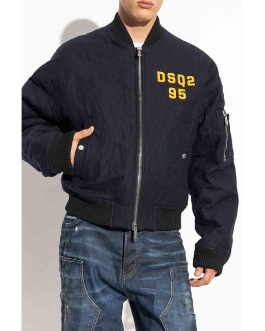 DSquared² Blue Jacket With Logo for men