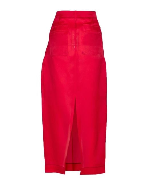 Khaite Red Lucian Skirt