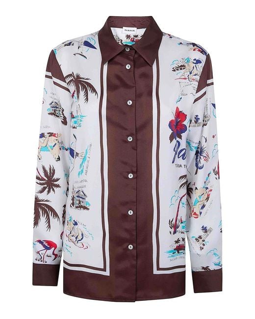 P.A.R.O.S.H. Red Scard Foulard Print Shirt