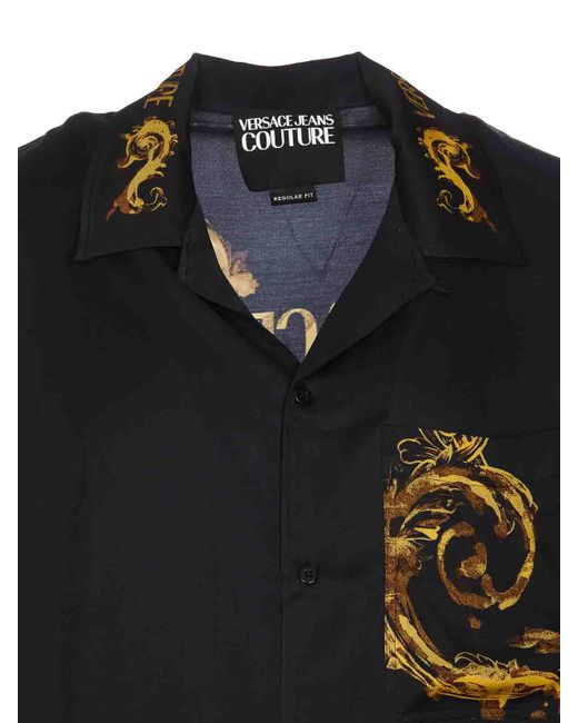 Versace Black Watercolour Couture Shirt for men