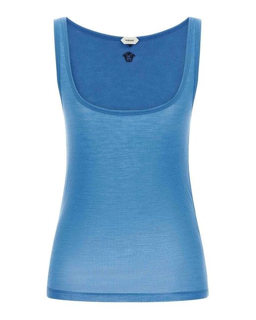 Versace Blue Medusa Tank Top