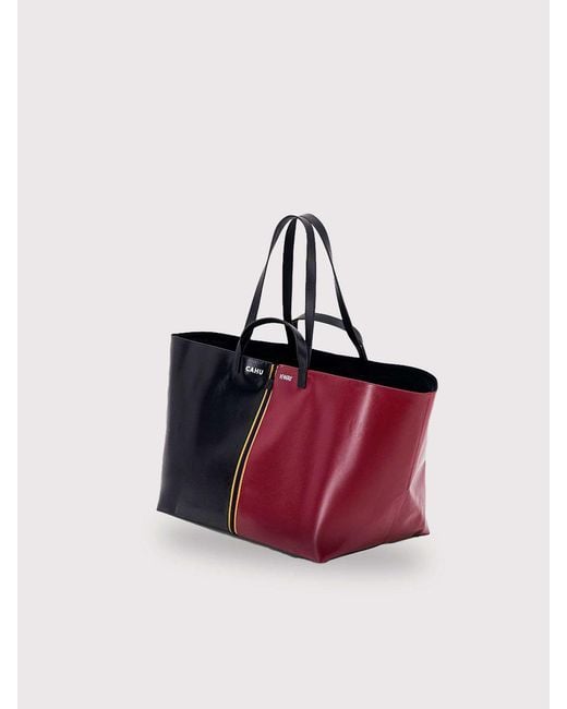 CAHU Red Le Pratique Bigout Medium Pvc Shoulder Bag