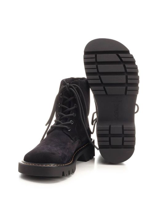 Loewe Black Sierra Combat Ankle Boot for men
