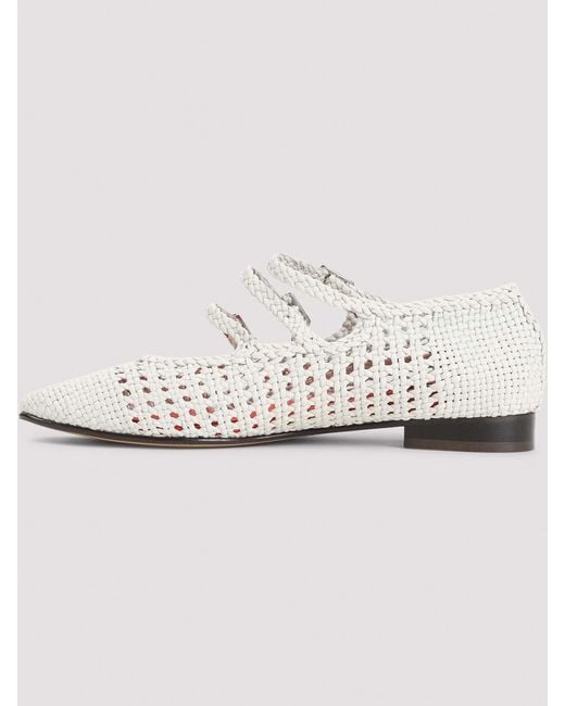 CAREL PARIS White Ariana S Braided Ballerinas