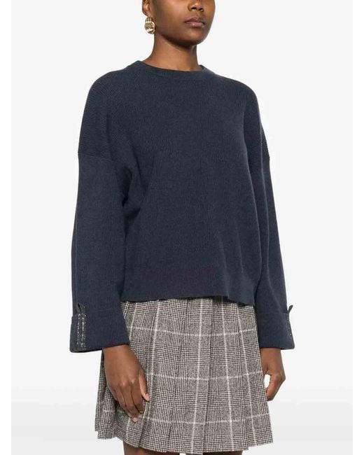 Brunello Cucinelli Blue Cashmere Sweater