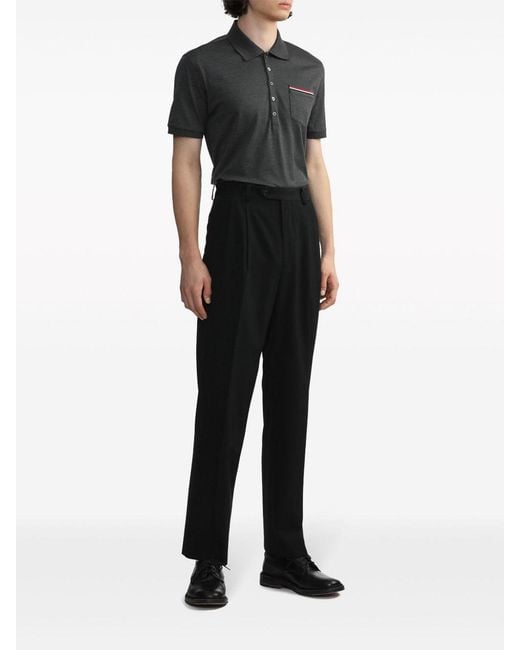 Thom Browne Black Rwb Cotton Polo Shirt for men