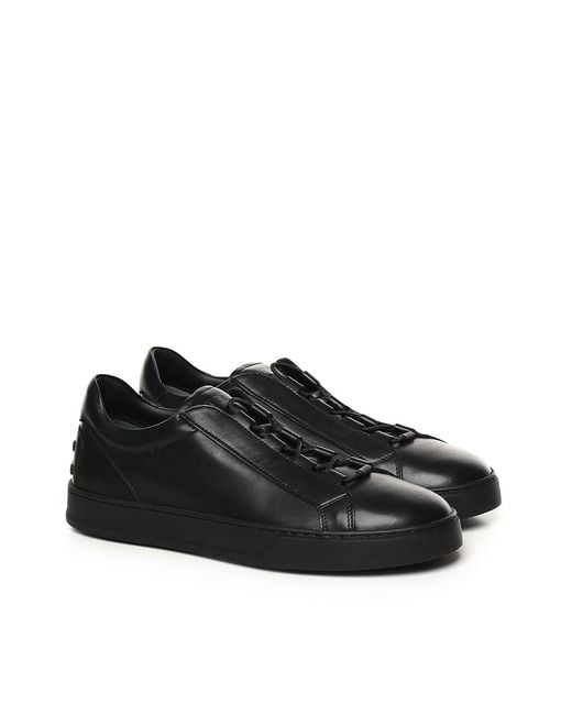 Tod's Black Calfskin Sneakers for men