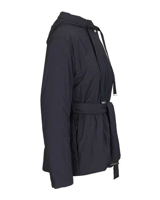 Herno Blue Nylon Hooded Jacket