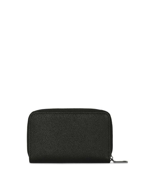 Dolce & Gabbana Black Pebbled Leather And Logo Wallet for men