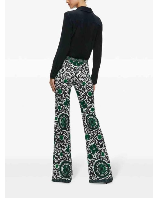 Alice + Olivia Green Andrew High Waisted Bootcut Slim Pant