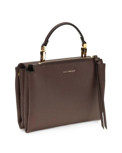 Coccinelle Brown Handbag Grained Leather Berry