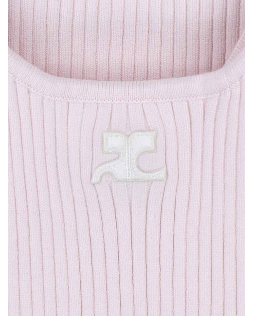 Courreges Pink Top Logo
