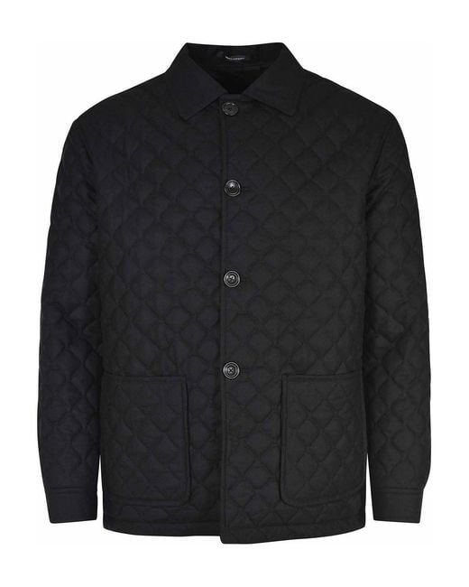 Tagliatore Black Jacket Made Of Wool Blend for men