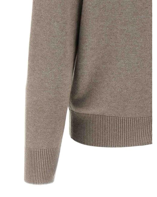 Brunello Cucinelli Gray Flap-Pocket Collared Cardigan for men
