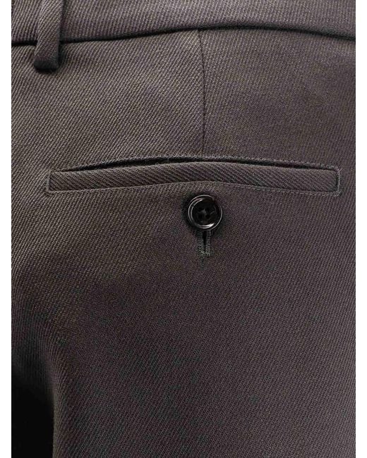 AMI Gray Virgin Wool Trousers for men