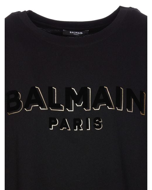 Balmain Black Flock T-shirt for men