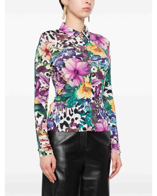 Just Cavalli White Floral Blouse