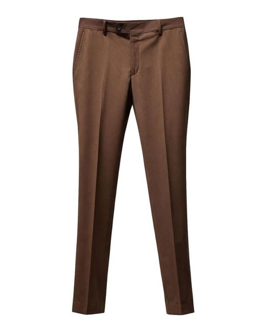 Franzese Collection Brown Dark Fabric Trousers for men