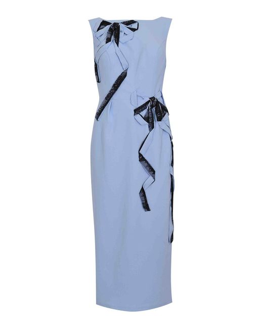 Tarik Ediz Blue Midi Dress 66638