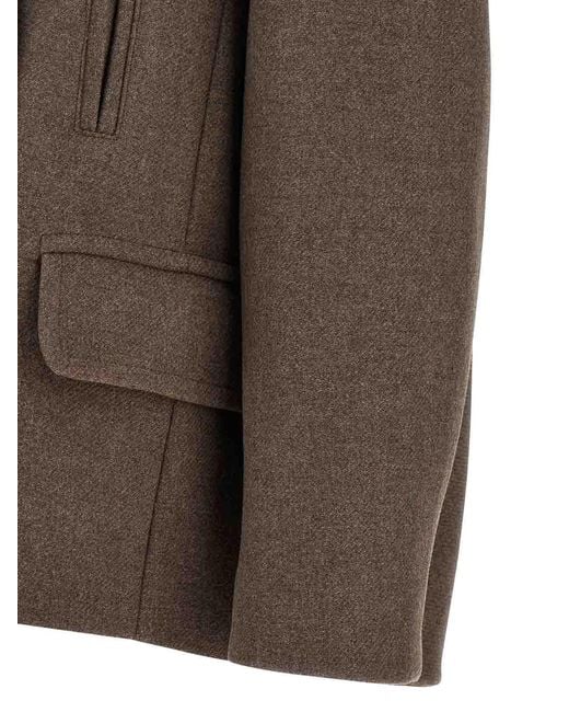 Dries Van Noten Brown Vafel Coat