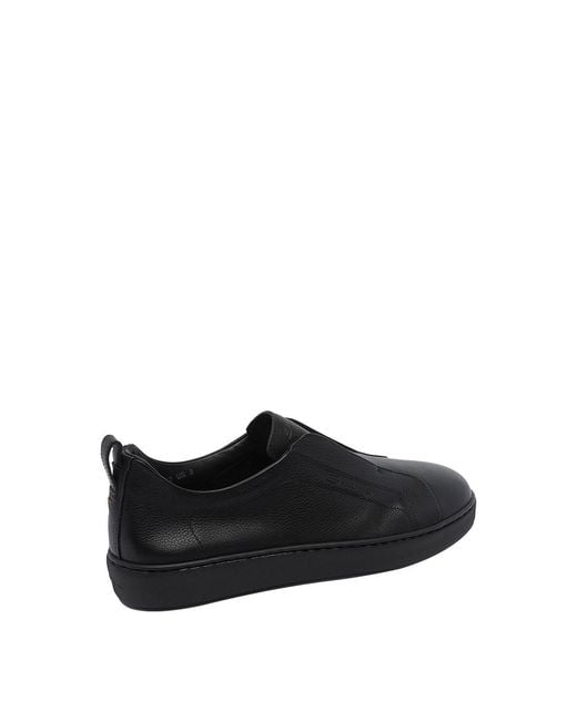 Santoni Black Victory Sneakers for men