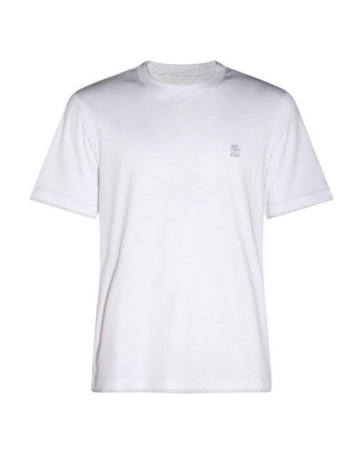Brunello Cucinelli White Cotton T-Shirt for men