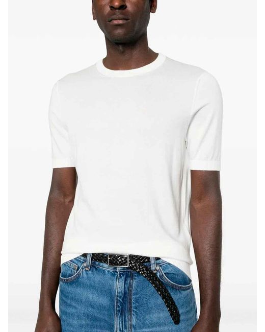 Malo White Cotton Round Neck for men