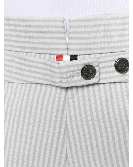 Thom Browne Gray Stripe-pattern Tailored Trousers for men