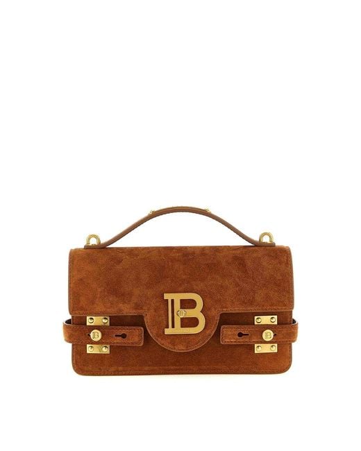 Balmain Brown B-Buzz 24 Handbag