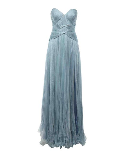 IRIS SERBAN Blue Long Silk Dress