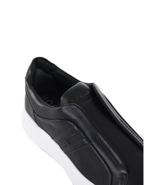 Hogan Black Leather Slip-Ons for men