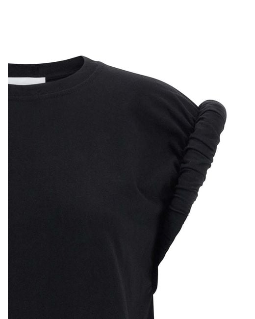 Nude Black Curled Sleeve T-Shirt
