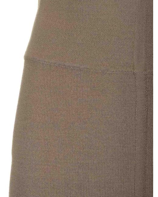 Rick Owens Brown Taupe Knit Midi Skirt