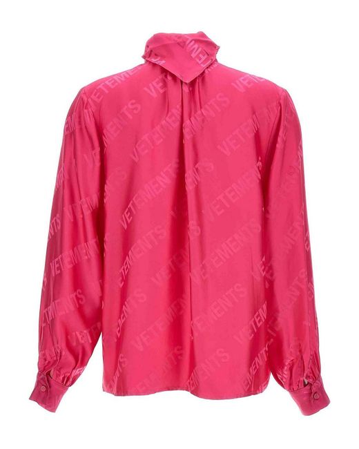 Vetements Pink 'Monogram' Blouse