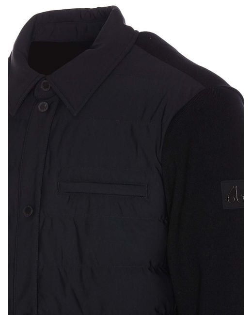Moose Knuckles Black Marble Hybrid Down Jacket for men