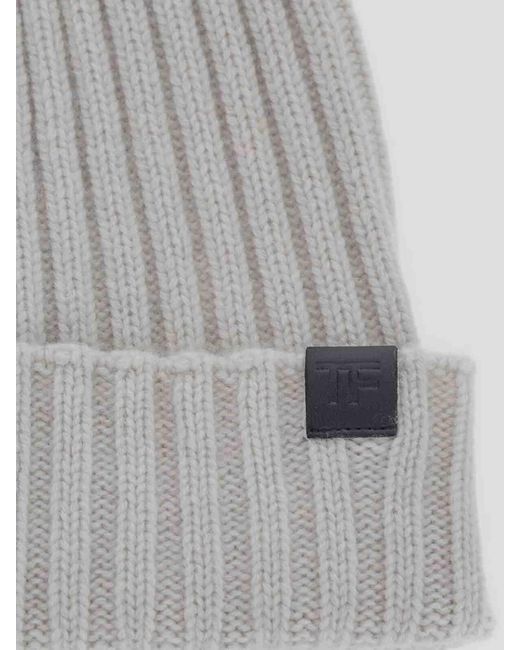 Tom Ford Gray Beanie Hat for men