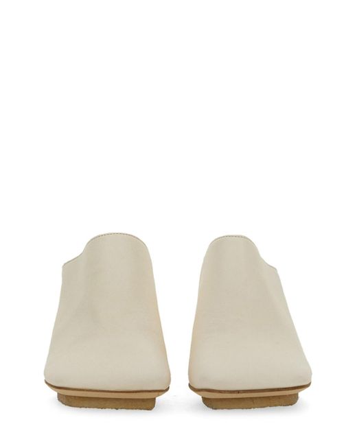 Uma Wang White Leather Mules