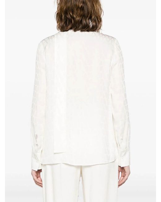 Valentino Garavani White Iconographe-print Silk Shirt