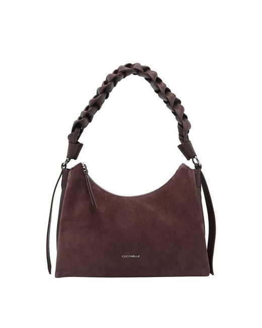 Coccinelle Purple Boheme Suede Shoulder Bag