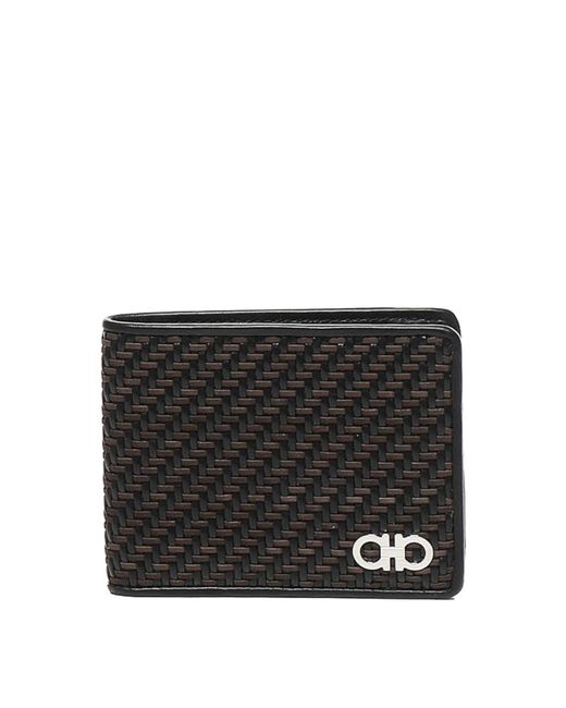 Ferragamo Black Wallet With Braid for men