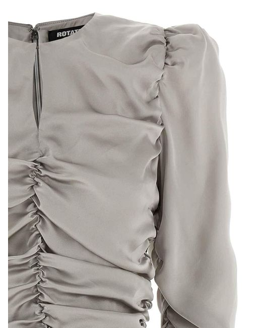 ROTATE BIRGER CHRISTENSEN Gray Ls Mini Bow Dress